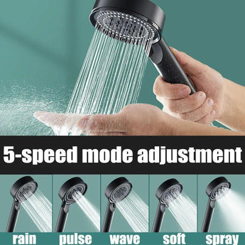 TurboBoost High Pressure Shower Head with 5 Spray Modes for Ultimate Shower Experience  ourlum.com   