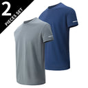 2-Piece Men's Quick-drying Sports Basic Multi-color Plus-size Short-sleeved Leisure Fitness Running T-shirt Adolescent Comfort T