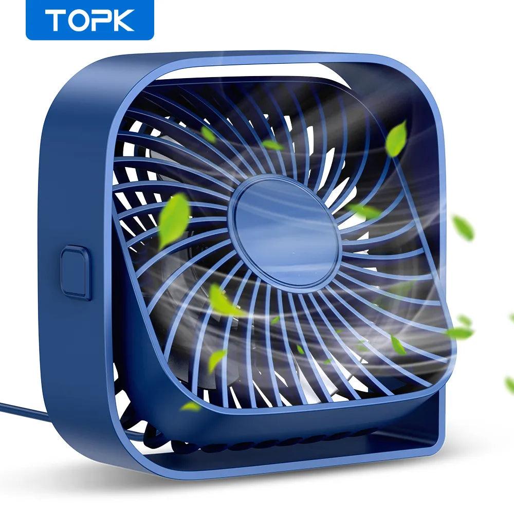 TOPK USB Desk Fan: Quiet, Powerful Mini Fan for Home and Office  ourlum.com   