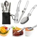 Compact Outdoor Cooking Set with Mini Gas Stove Utensils