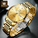 OLEVS Golden Luxury Waterproof Mechanical Watch Stainless Steel