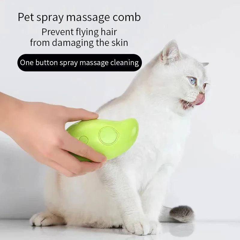 Cat Grooming Comb Electric Spray Massage Brush - Pet Hair Removal Solution  ourlum.com   