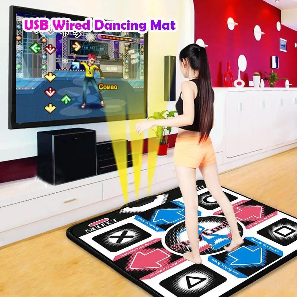 USB Wired Dance Mats Non-Slip Dancing Pad Foot Print Moves Step Arcade Game Fitness Dancer Blanket for PC Laptop Video Games  ourlum.com Default Title  