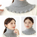 Warm Knitted Fake Collar Women Turtleneck Detachable Neck Scarf