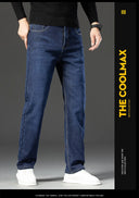 HIQOR Winter Fleece Thick Jeans Men Business Casual Pants