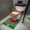 Adorable Santa Claus Christmas Toilet Seat Cover Set Decor