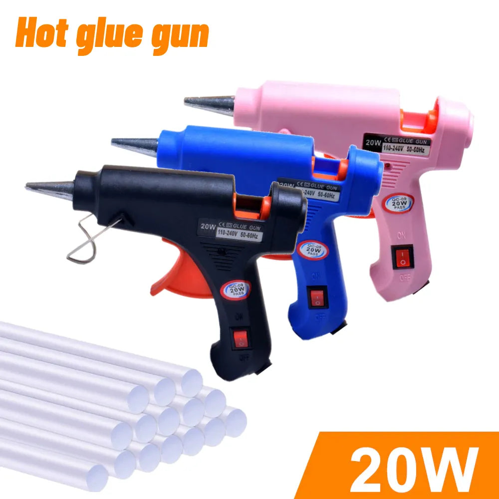 20W Hot Melt Glue Gun DIY Mini Household Industrial Guns Heat Temperature Thermo EU Electric Repair Tool Use 7mm Glue Sticks  ourlum.com   