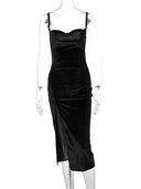 Elegant Velvet Maxi Dress Sophisticated Evening Party Attire