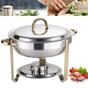 4L Stainless Steel Gold Warming Container Chafing Dish Food Warmer Food Insulation for Home Accessories