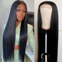 Glueless 13x4 Transparent Lace Front Human Hair Wig Straight