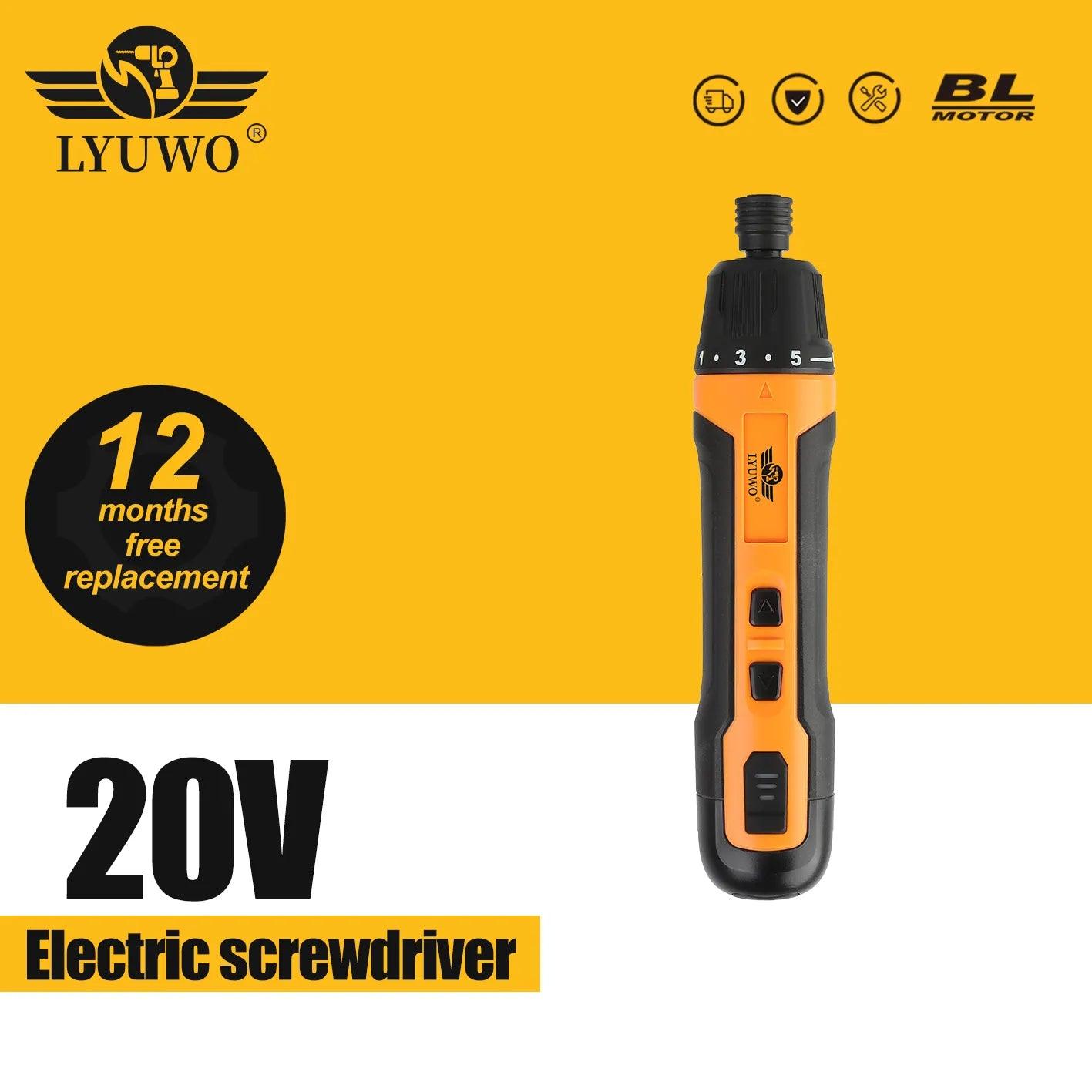 LYUWO Mini Wireless Electric Screwdriver, Rechargeable 1300mah Power Drill Bit, Multifunctional Disassembly Torque Repair Tool  ourlum.com   