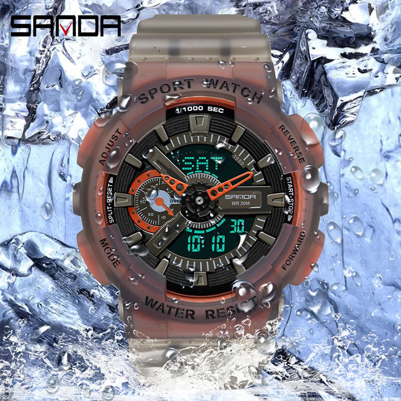 Ultimate SNADA 2024 Men's Dual Display Sports Watch with Fluorescent Design  OurLum.com   
