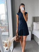 Elegant Patchwork Mini Dress High-Fashion Bodycon Style