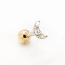 Moon Stud Earring: Elegant Silver Jewelry with Zircon Glam