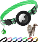 ATUBAN Reflective Cat Collar with Airtag Holder & Bell for Cats  ourlum.com Light Green  