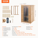 VEVOR Compact Far Infrared Hemlock Wood Sauna for Home