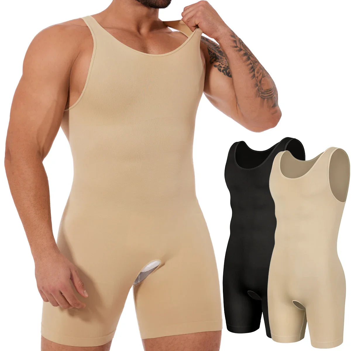 Men's Compression Bodysuit for Slimming Tummy Control & Breathable Support