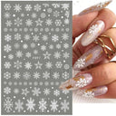 Winter Snowflake Nail Art Stickers for Holiday Glam Designs