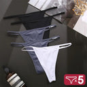 Seductive 5-Piece Cotton Blend G-String Panties Set for Women  ourlum Set13 L Set