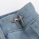 Waist Tightening Bowknot Button Adjusters Set for Pants and Skirts - Stylish and Convenient  ourlum.com star-Gun black  