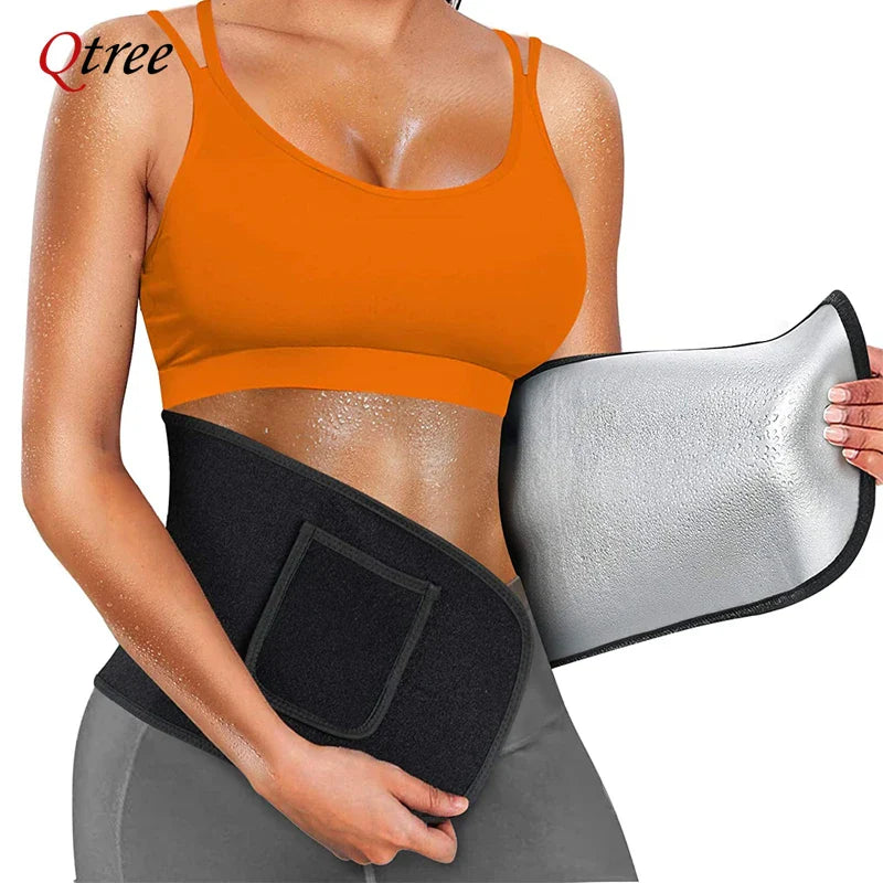 Women's Sauna Sweat Waist Trainer Belt for Tummy Control & Slimming Workout Girdle