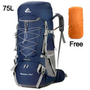 75L Camping Backpack Travel Sport Bag With Rain Cover Climbing Mountaineering Trekking Outdoor Rucksack Hiking Bag Shoulder Men  ourlum.com Deep Blue  