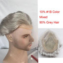 Premium Grey Lace Front Hairpiece for Men Natural Look