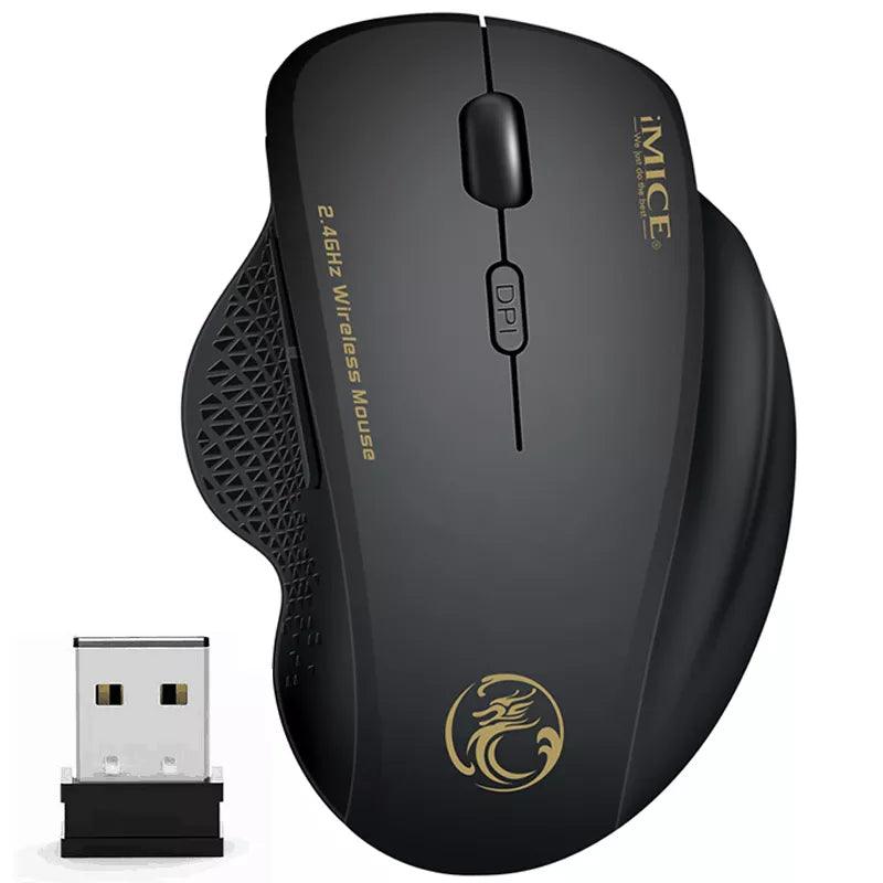 Ergonomic Wireless Mouse with USB Receiver - 6 Button Optical Mause for PC/Laptop  ourlum.com   