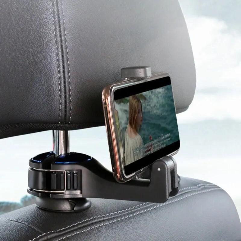 Car Hook Hidden Phone Holder Lock Multifunctional Rear Headrest Holder  ourlum.com   