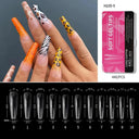 Almond French Coffin Acrylic False Nails Set Enhance Aesthetics