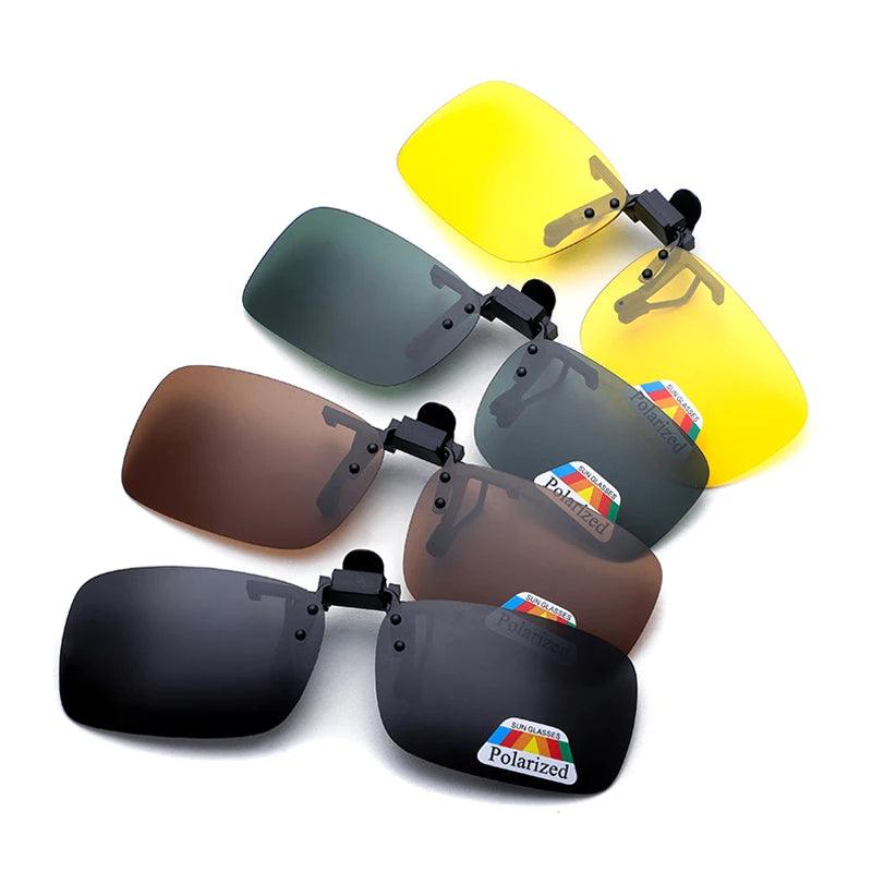 Clip-On Polarized Sunglasses for Night Vision and UV400 Protection - Lightweight Driving Eyewear Accessories