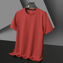 Summer O Neck Short Sleeve T-Shirts For Men Casual Waffle