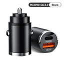 Xiaomi Car Charger PD Fast Charging Dual Chips for iPhone Samsung Huawei  ourlum.com PD30W Black  