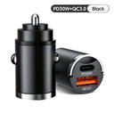  Car Charger PD Fast Charging Dual Chips for iPhone Samsung Huawei  ourlum.com PD30W Black  