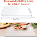 Acrylic Anti-slip Transparent Cutting Board with Lip for Kitchen Counter