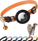 ATUBAN Reflective Cat Collar with Airtag Holder & Bell for Cats  ourlum.com Orange  