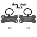 Personalized Steel Pet Name Tags for Dogs and Cats with Free Engraving  ourlum BK shiny steel 40X21MM 