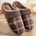 Men's Large Plaid Memory Foam Slippers for Cozy Comfort