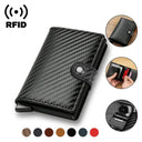 Carbon Fiber RFID Credit Card Holder Sleek Metal Wallet