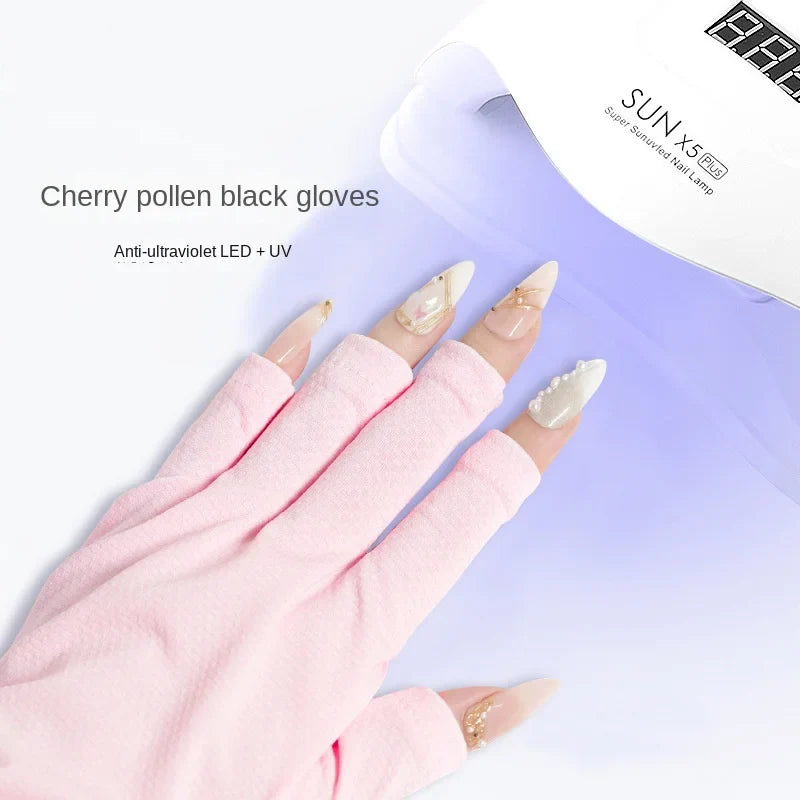 Nail Art Glove UV Protection Glove Anti UV Radiation Protection Gloves Protecter For Nail Art Gel UV LED Lamp Tool  ourlum.com   