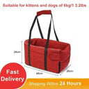 Portable Pet Car Seat Protector & Bed for Small Dogs & Cats  ourlum.com red 42x20x22cm United State