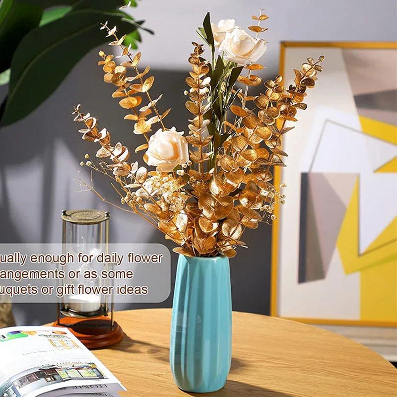 Gold Eucalyptus Leaf Artificial Plants - DIY Christmas Home Wedding Decor  ourlum.com   