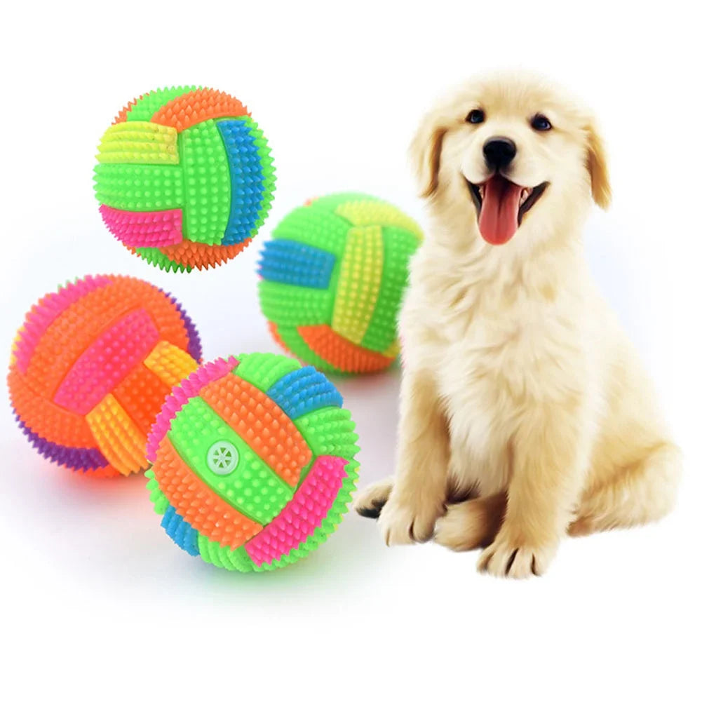 Light Up Dog Ball: Glow-in-Dark Squeaky Toy for Pets  ourlum.com   