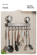 Suction Cup Punch-Free Wall Condiment Hook Rack Storage