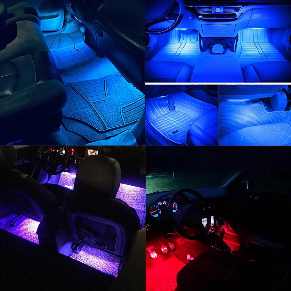 Car RGB Ambient Lights LED Strips 8 Colors Off Road SUV Accessories  ourlum.com   