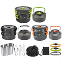 Compact Outdoor Camping Cookware Set with Foldable Cutlery