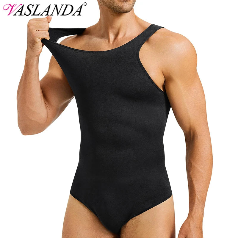 Men Slimming Shapewear Bodysuit Tummy Control Full Body Shaper Compression Sleeveless Undershirts