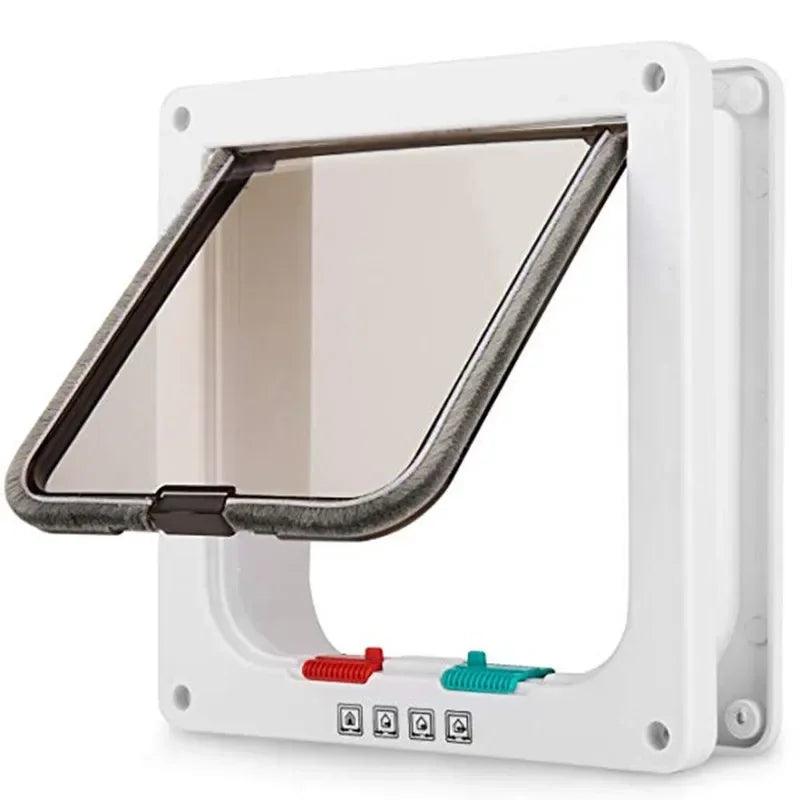 Dog Cat Flap Door: Secure Access Control for Pets  ourlum.com WHITE S 20X19X2cm 