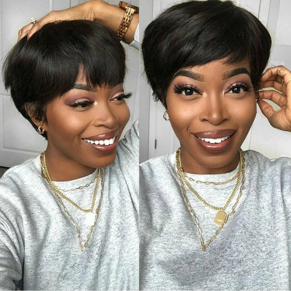 Pixie Cut Human Hair Wig   - Affordable Brazilian Style