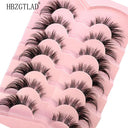 NEW 7Pairs Lashes manga Lashes 3D Clear Band Lashes Natural Look Wispy Mink Eyelashes Fluffy Cat Eye Lashes Pack Fake Eyelashes  ourlum.com 7pairsLF02  